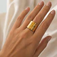 Anillo Dorado Textura Orgánica Ajustable - Miniatura 4