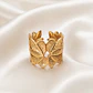 Anillo Dorado Hojas Ajustable - Miniatura 1