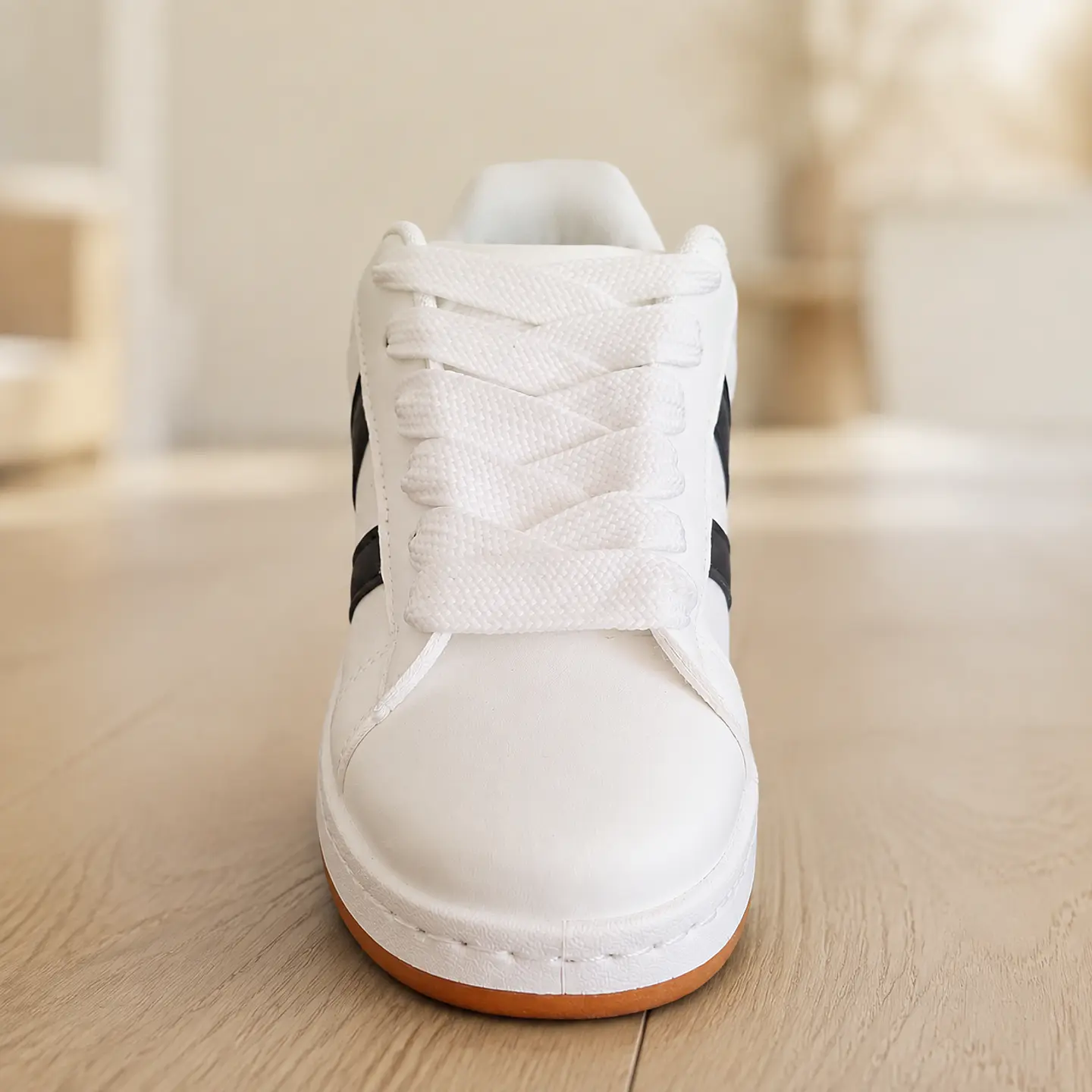 Zapatilla Urbana  Blanco & Negro Kiara 5