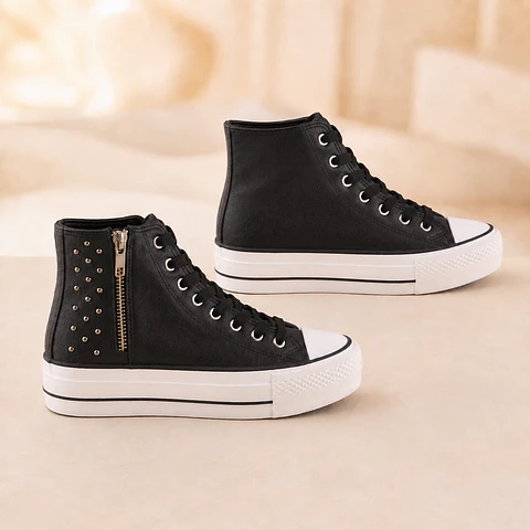 Zapatilla High Top Urbana Negra