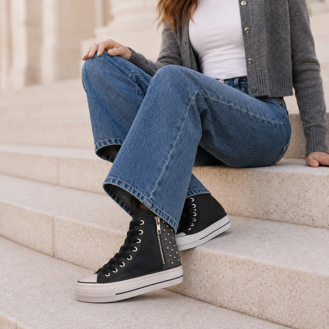 Zapatilla High Top Urbana Negra
