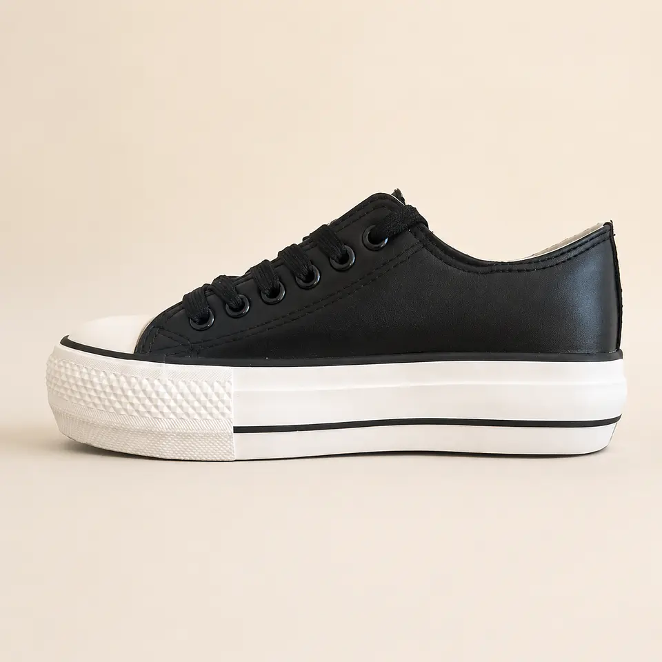 Zapatilla Urbana Negra con Brillos 4