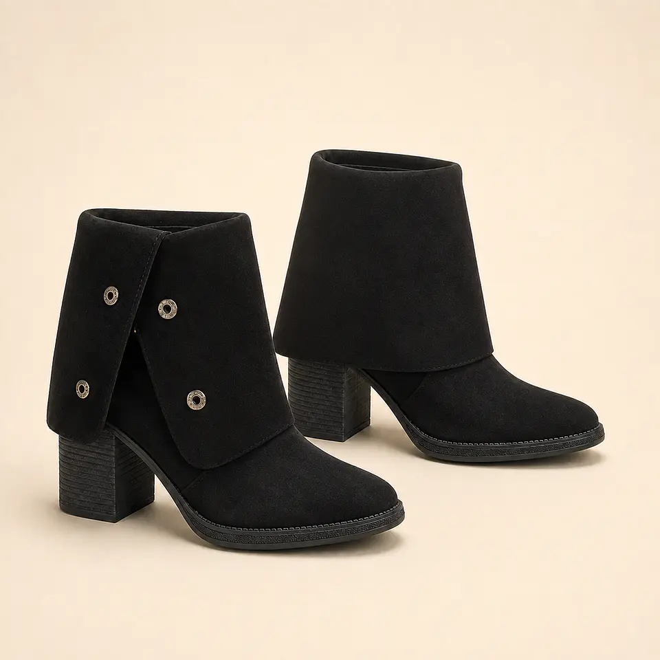 Bota Convertible Gamuzada Negra 3