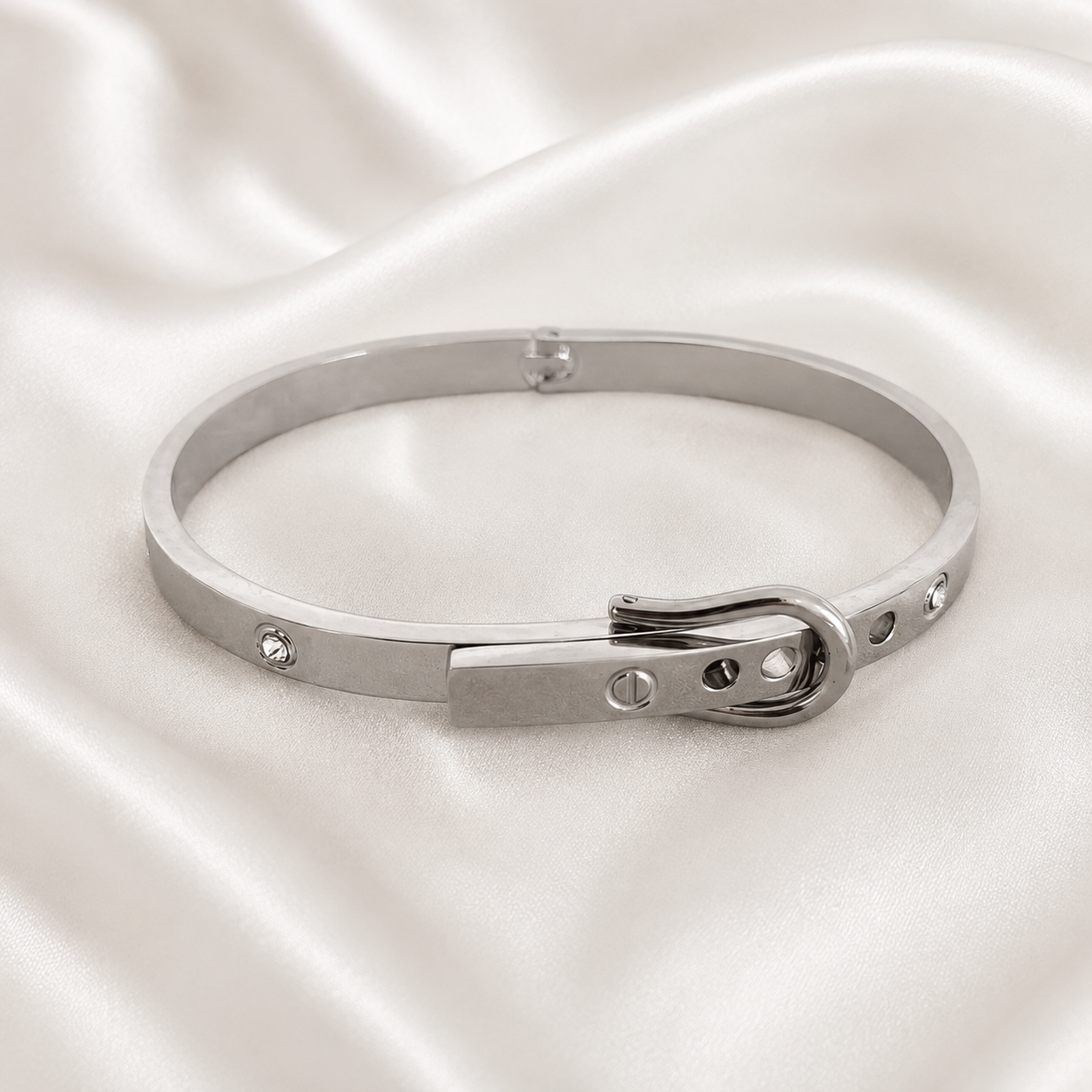 Pulsera Plateada Hebilla