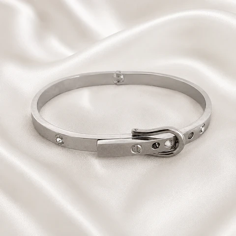 Pulsera Plateada Hebilla