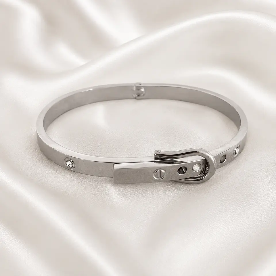 Pulsera Plateada Hebilla 1