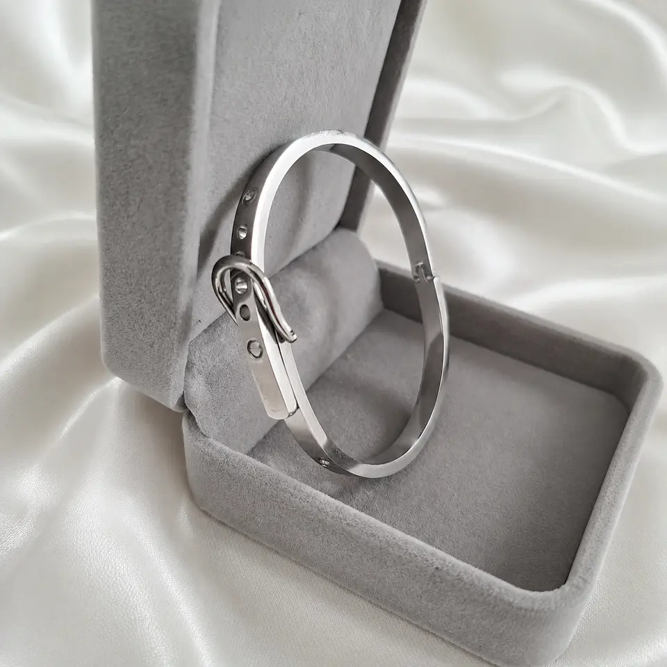 Pulsera Plateada Hebilla 3