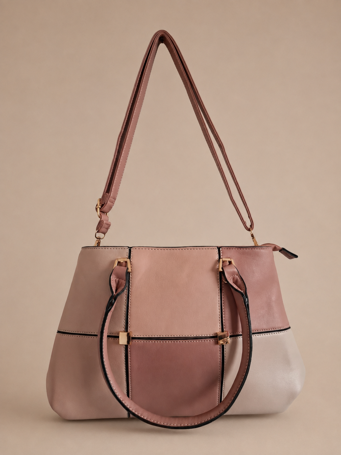 Cartera Tricolor con Correa Ajustable