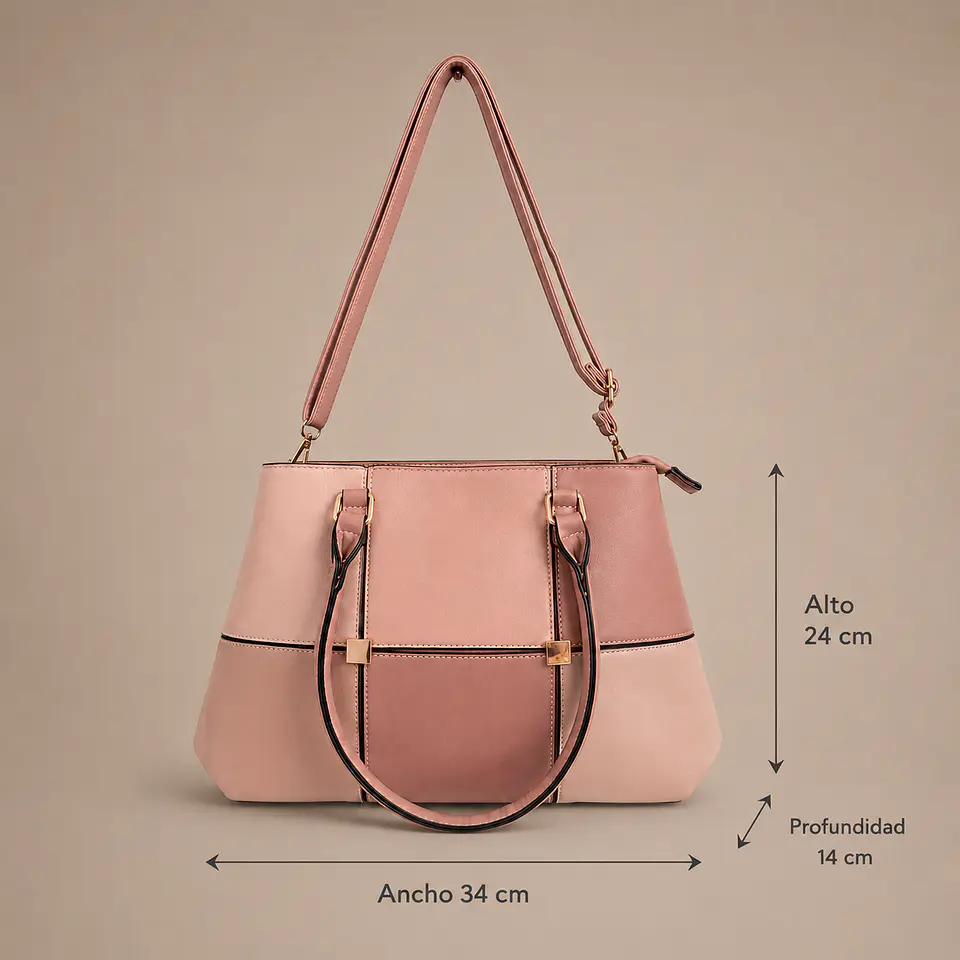 Cartera Tricolor con Correa Ajustable 2