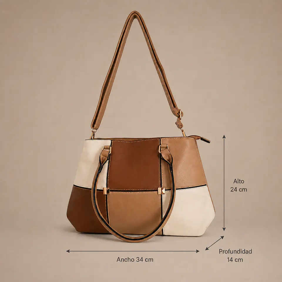 Cartera Tricolor con Correa Ajustable 5