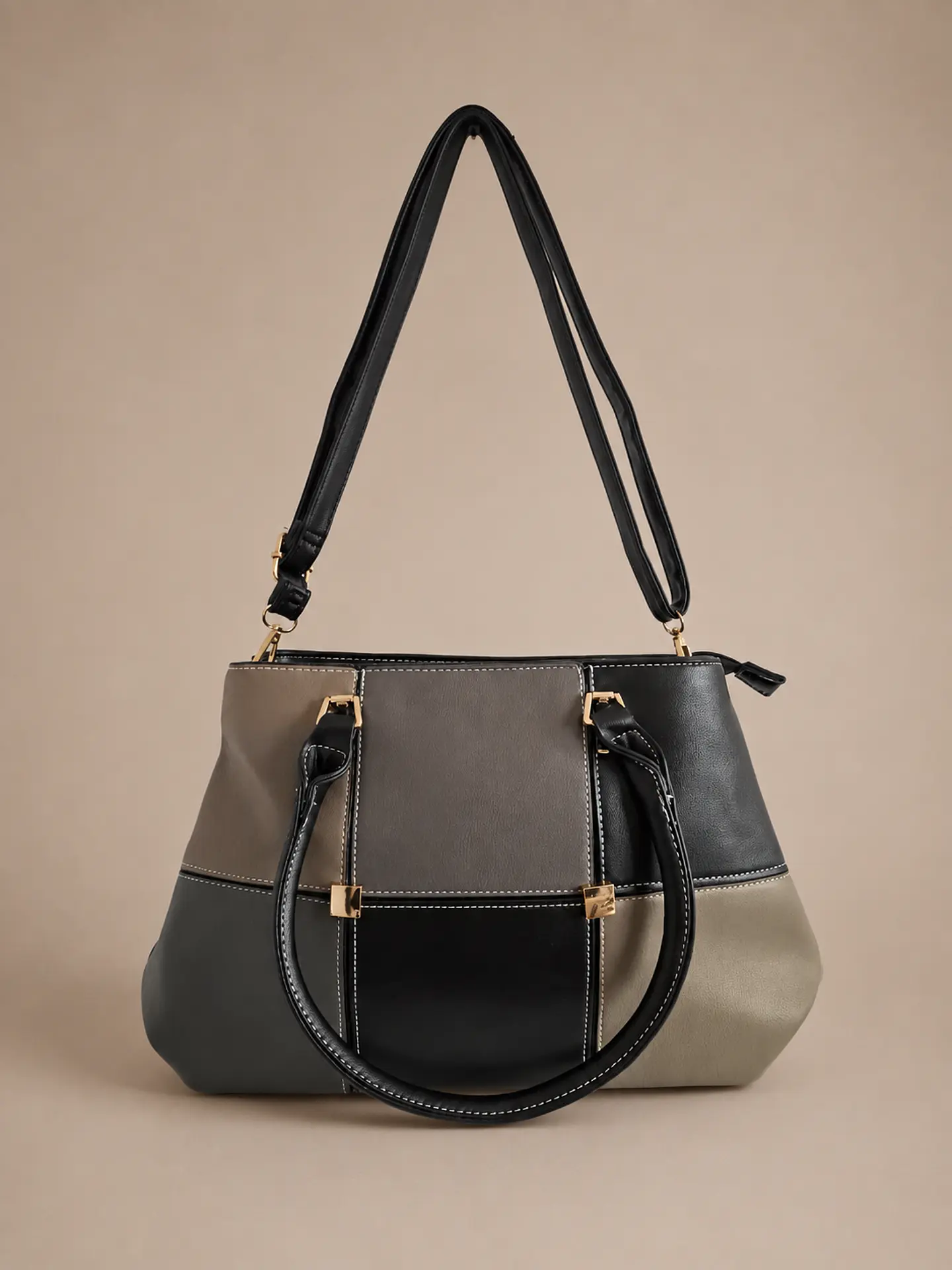Cartera Tricolor con Correa Ajustable 7