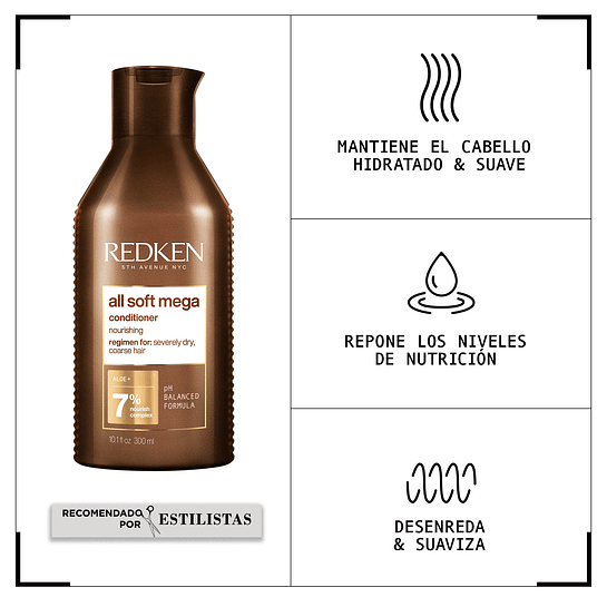 Acondicionador nutritivo cabello seco y quebradizo All Soft Mega 300ml 2