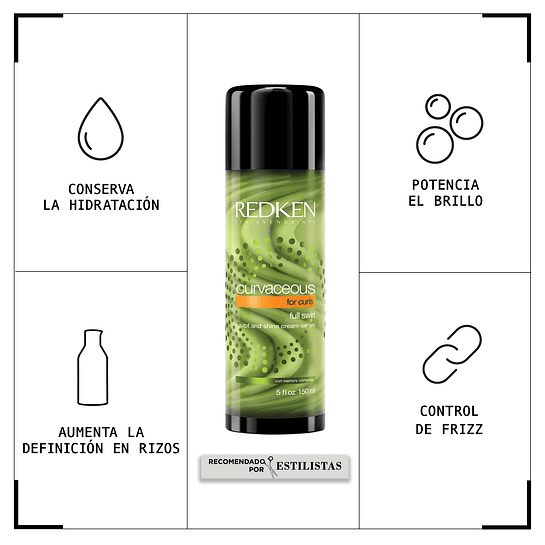 Crema Para Peinar Cabello Rizado Full Swirl Curvaceous 150ml Redken 2