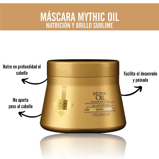 Máscara Nutrición y Brillo  Mythic Oil 200ml  L'Oréal Professionnel 2