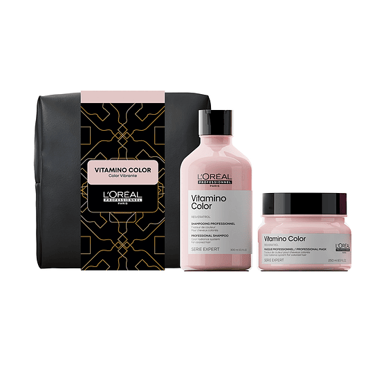 Set Shampoo 300ml + Máscara 250ml + Cosmetiquero  Vitamino Color L'Oréal Professionnel 1