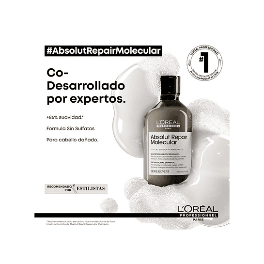 Shampoo Sin Sulfatos Reparacion Molecular Profunda Absolut Repair Molecular 300ml 5