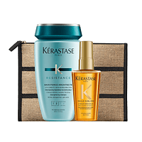 Set Resistance Shampoo Bain Force Architecte 250ml + Aceite LHuile Originale Elixir Ultime 50ml Kérastase