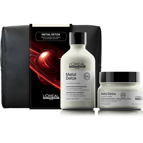 Pack Madres Metal Detox Shampoo 300ml + Máscara 250ml + Cosmetiquero  L'Oréal Professionnel 1