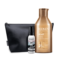 Pack Madres Hidratación Cabello Seco All Soft Shampoo 300ml + One United 30ml Redken