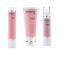 Pack Medavita Shampoo nutricion 250ml + Mascara nutricion 150ml + Leave in  reparativa nutritiva