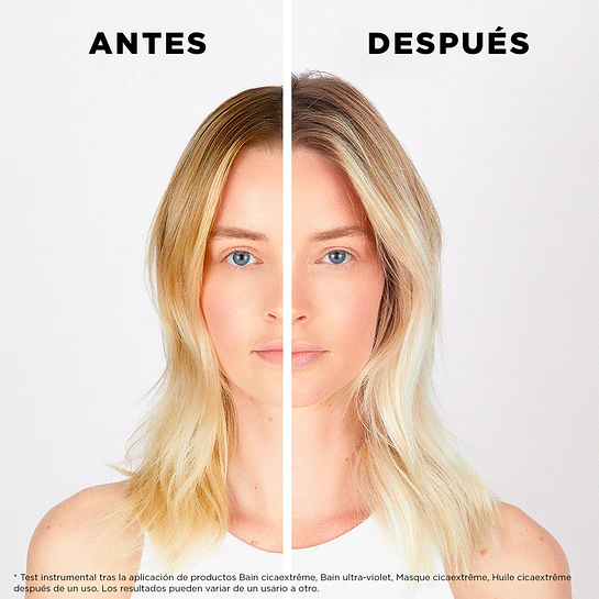 Set Reparación Cabello Rubio o Decolorado Blond Absolu Shampoo Bain Lumiére 80ml + Acondicionador Cicaflash 75ml + Serum Cicaplasme 45ml Kérastase 2