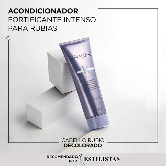 Set Reparación Cabello Rubio o Decolorado Blond Absolu Shampoo Bain Lumiére 80ml + Acondicionador Cicaflash 75ml + Serum Cicaplasme 45ml Kérastase 4