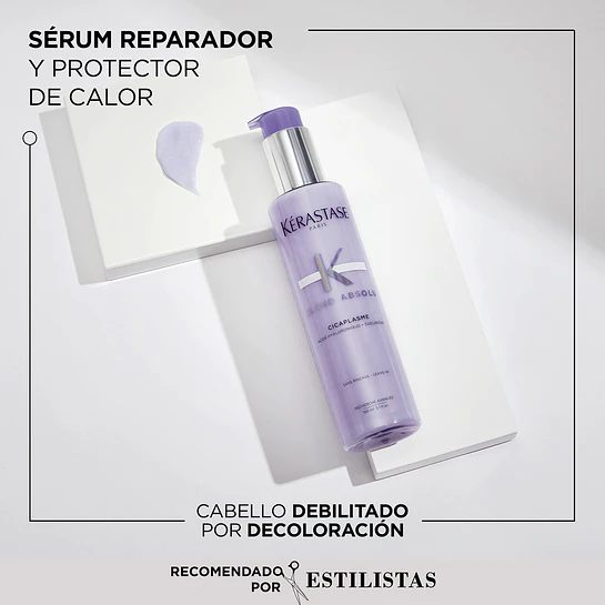 Set Reparación Cabello Rubio o Decolorado Blond Absolu Shampoo Bain Lumiére 80ml + Acondicionador Cicaflash 75ml + Serum Cicaplasme 45ml Kérastase 5