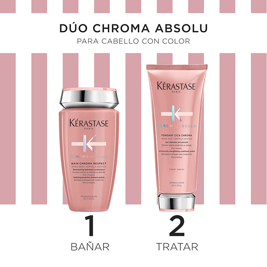 Cofre Cuidado Del Color Shampoo 250ml + Acondicionador 200ml Para Cabello Fino a Medio Chroma Absolu Kérastase 2