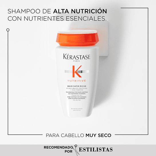 Set Cabello Seco Nutritive Shampoo 80ml + Acondicionador 75ml + Crema termoprotectora 50ml Kérastase 3