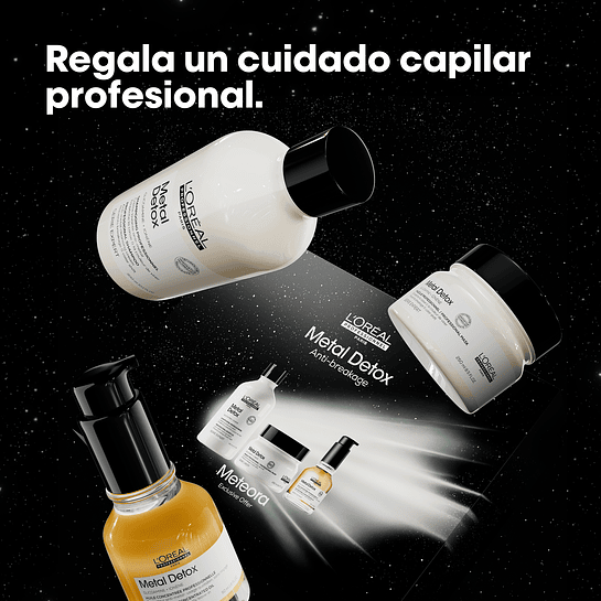Set Profesional Anti-Quiebre Cabello Shampoo 300ml + Máscara 250ml + Aceite Concentrado 50ml Metal Detox 5