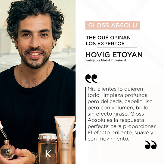 Set Anti-Frizz Cabello con Tendencia al Frizz Shampoo Gloss Absolu + Elixir 7