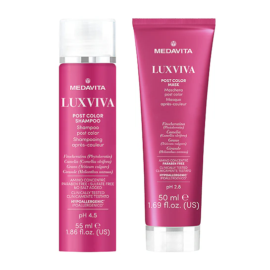 Set Protección Color Medavita Luxviva Shampoo 55ml + Máscara 50ml