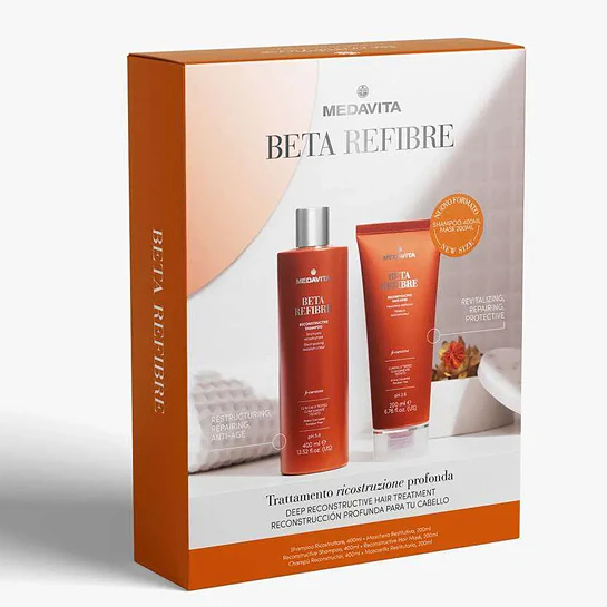 Pack Reparación Profunda Medavita Beta Refibre Shampoo 400ml + Máscara 200ml 3
