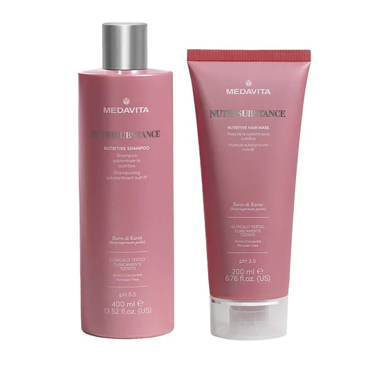 Pack Nutrición Intensiva Medavita Nutrisubstance Shampoo 400ml + Máscara 200ml 1