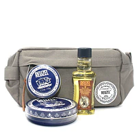 Set Travel Bag Fiber Pomada 113g + 35g + Shampoo 100ml Reuzel