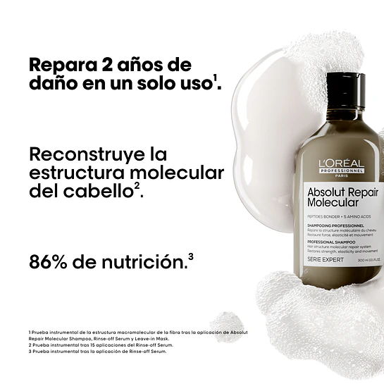 Pack Absolut Repair Molecular Shampoo 500ml + Máscara 250ml L'Oréal Professionnel 3