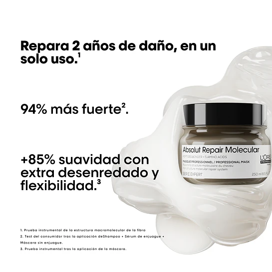 Pack Absolut Repair Molecular Shampoo 500ml + Máscara 250ml L'Oréal Professionnel 5
