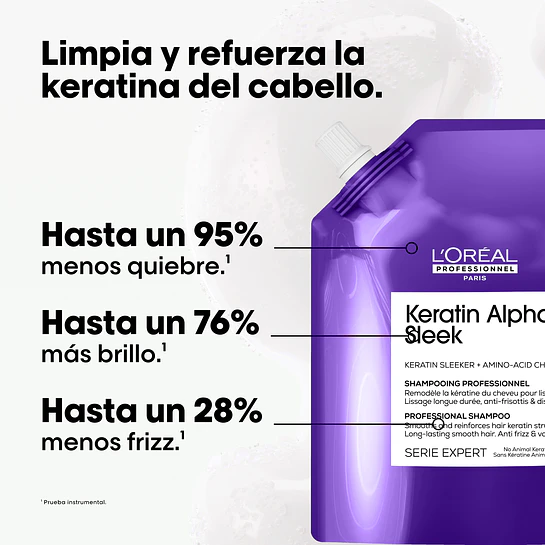 Recarga Shampoo Keratin Alpha Sleek 500 ml L'Oréal Professionnel 2