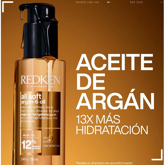 Oil Aceite de Argán 50ml All Soft Argan-6 Redken 3