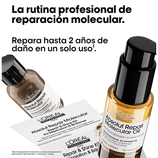 Mini Duo Absolut Repair Molecular Shampoo 100ml + Aceite 30ml L'Oréal Professionnel 3