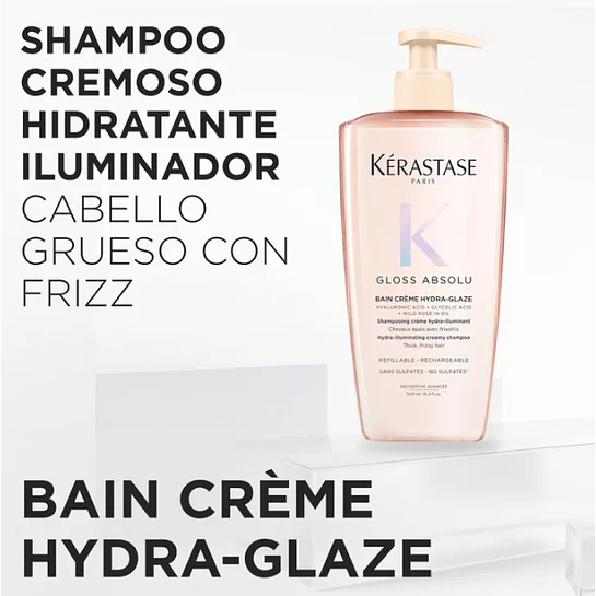 Shampoo hidratante e iluminador Bain Crème Hydra-Glaze Gloss Absolu 500ml Kérastase 3