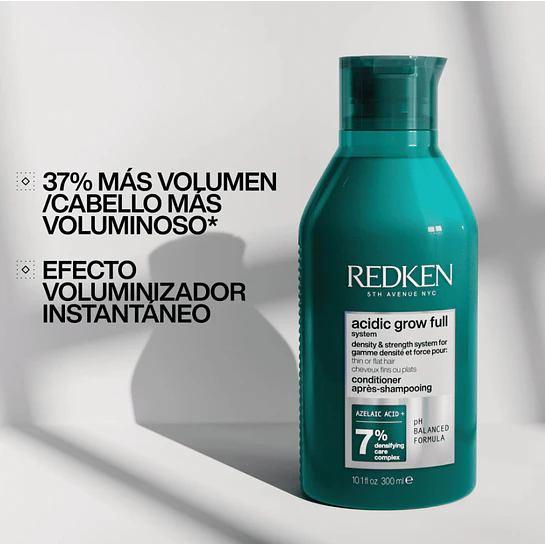 Acondicionador fortalecedor y densificante Acidic Grow Full 300ml Redken 2