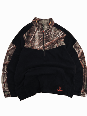 Fleece con panel camuflado  Huntworth  Negro