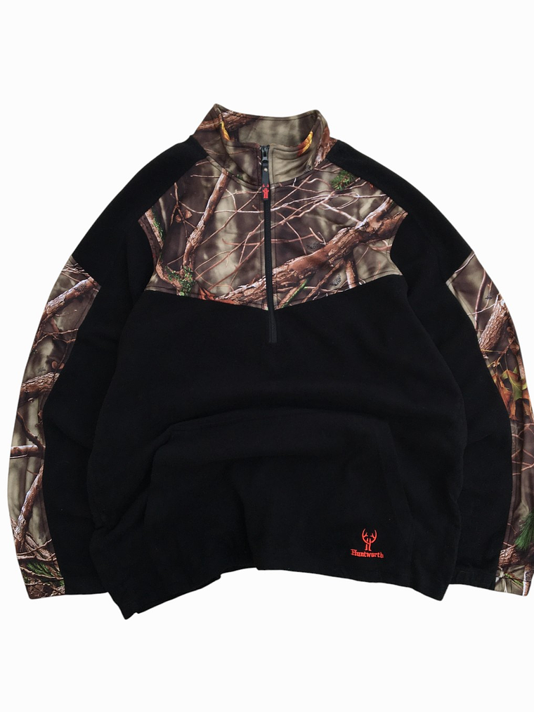Fleece con panel camuflado  Huntworth  Negro 1