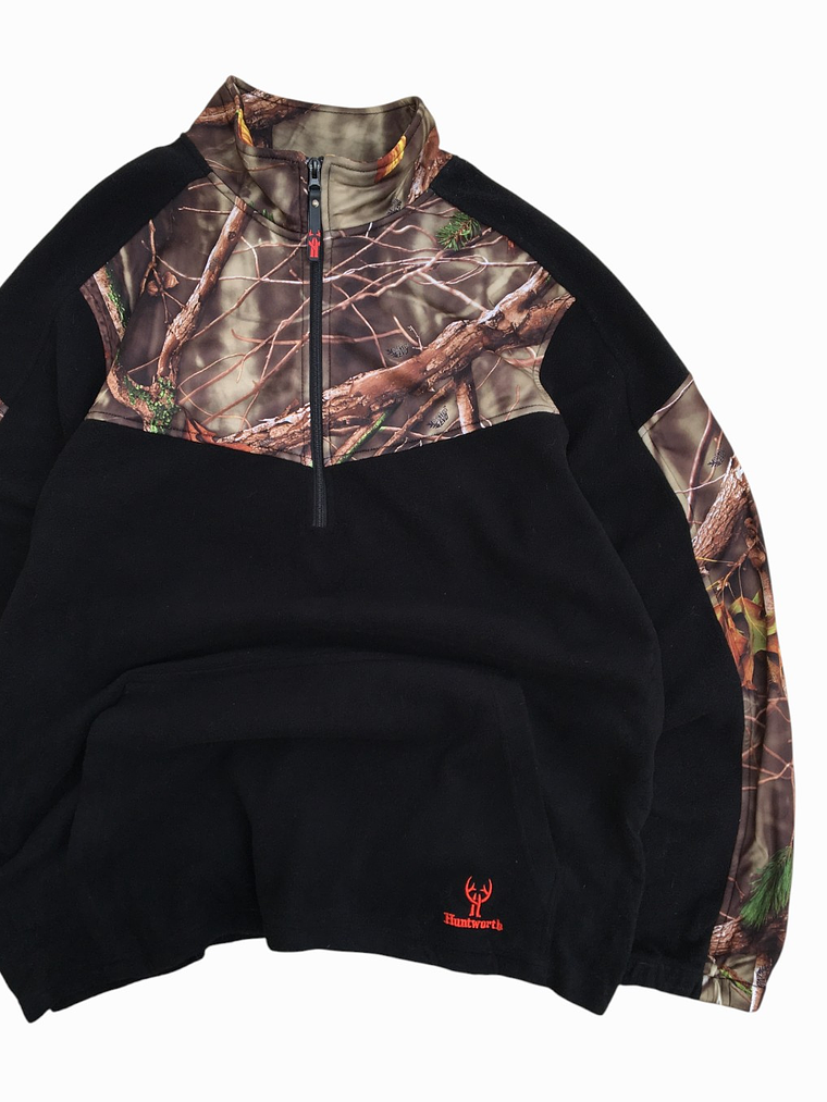 Fleece con panel camuflado  Huntworth  Negro 3