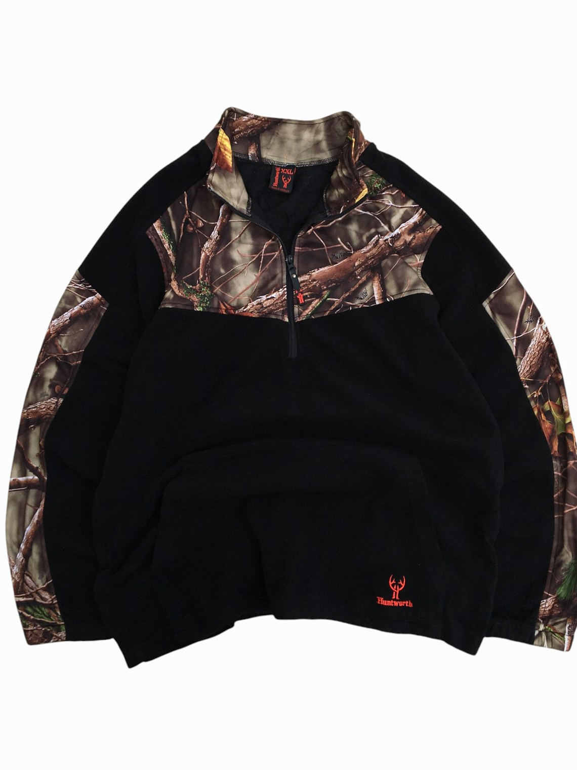 Fleece con panel camuflado  Huntworth  Negro 4