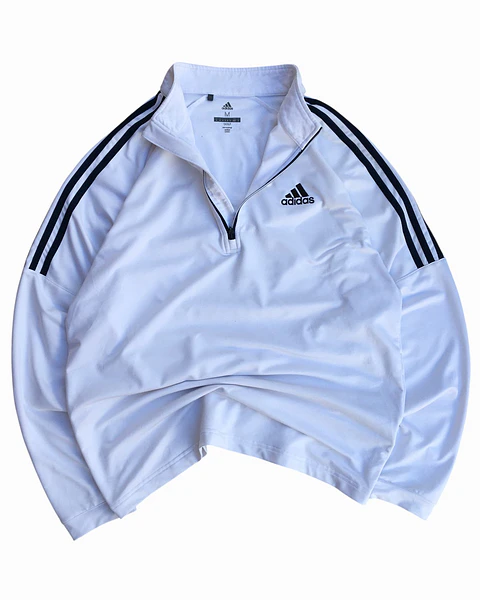 Poleron Crewneck Half Zip Adidas Golf Blanco