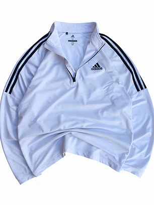 Poleron Crewneck Half Zip Adidas Golf Blanco