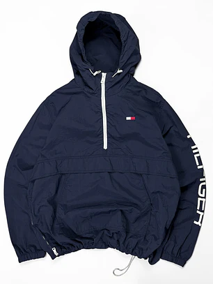 Cortaviento Bolsillo Canguro, Cintura Ajustable  Tommy Hilfiger Azul Marino