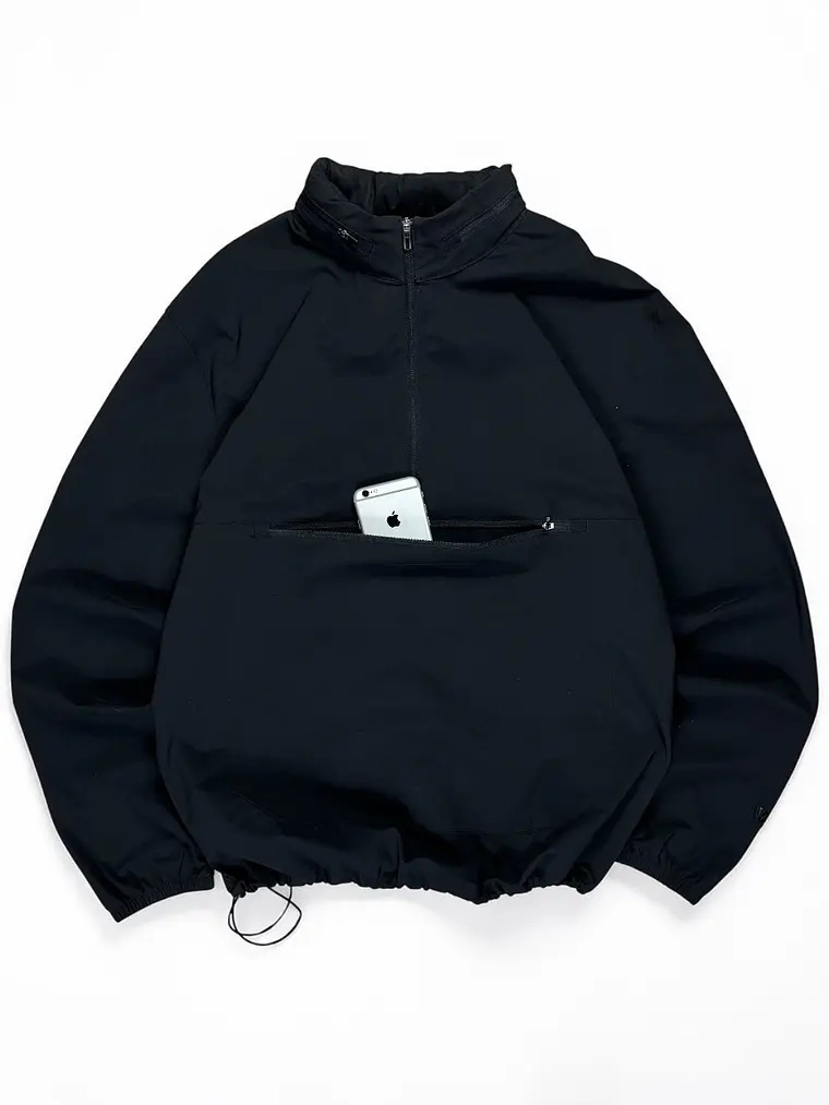 Cortaviento Bolsillo Canguro Cintura Ajustable  Sin Marca  Negro 2